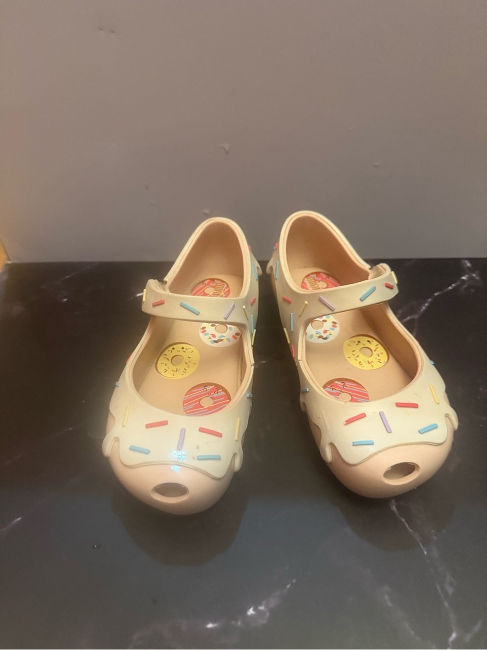 Mini Melissa Cream Donut Mary Jane Shoes with Colorful Sprinkles